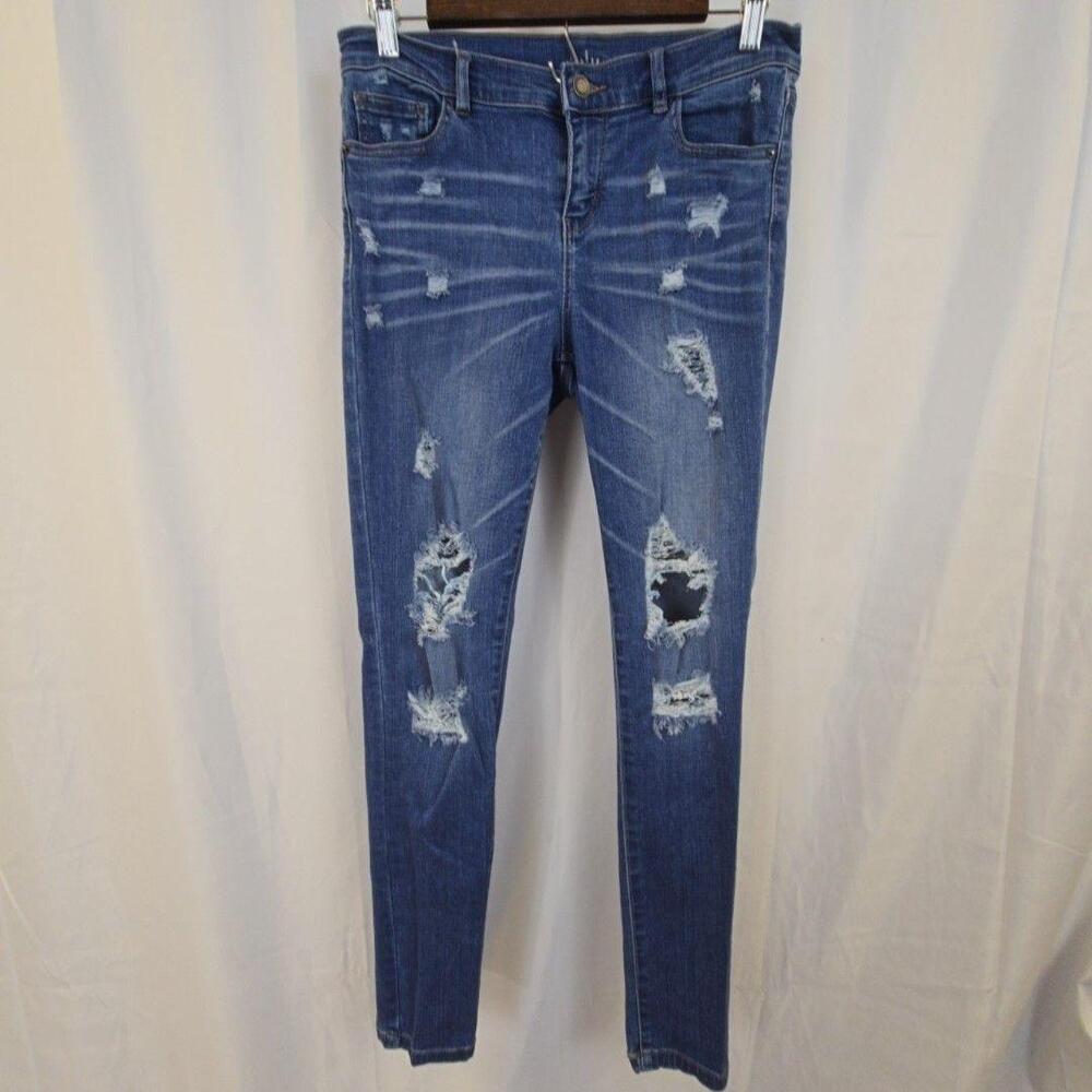 SOHO Jegging Jeans Womens 6 Blue Medium Wash Distressed Skinny Stretch Denim